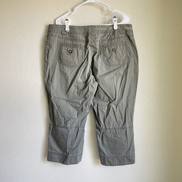 Tribal Cropped Capri Pants Casual Green Women Plus Size 14 - Picture 4 of 6